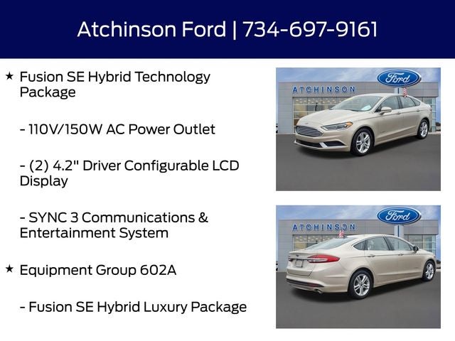 2018 Ford Fusion Hybrid SE