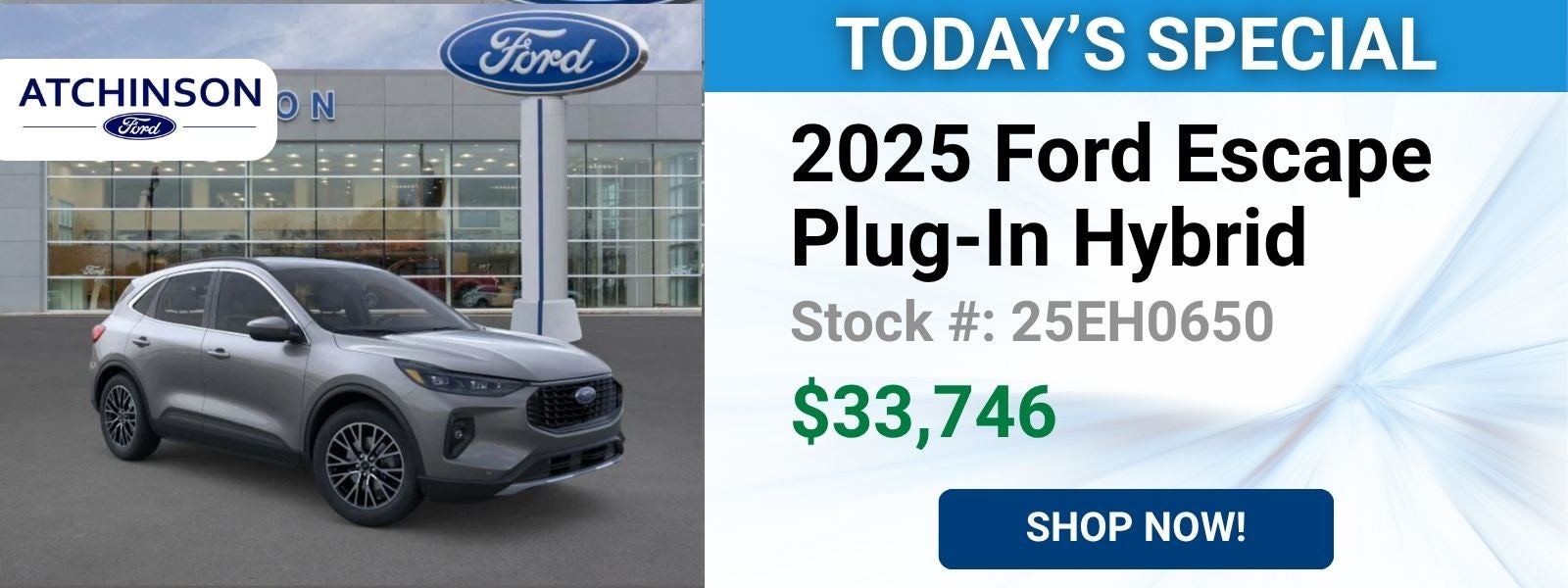 2025 Ford Escape Plug-In Hybrid Stock #: 25EH0650