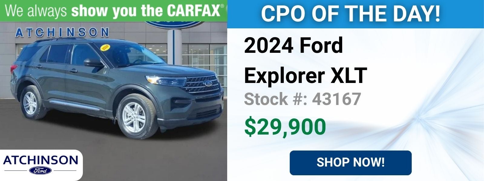 2024 Ford Explorer XLT Stock #: 43167